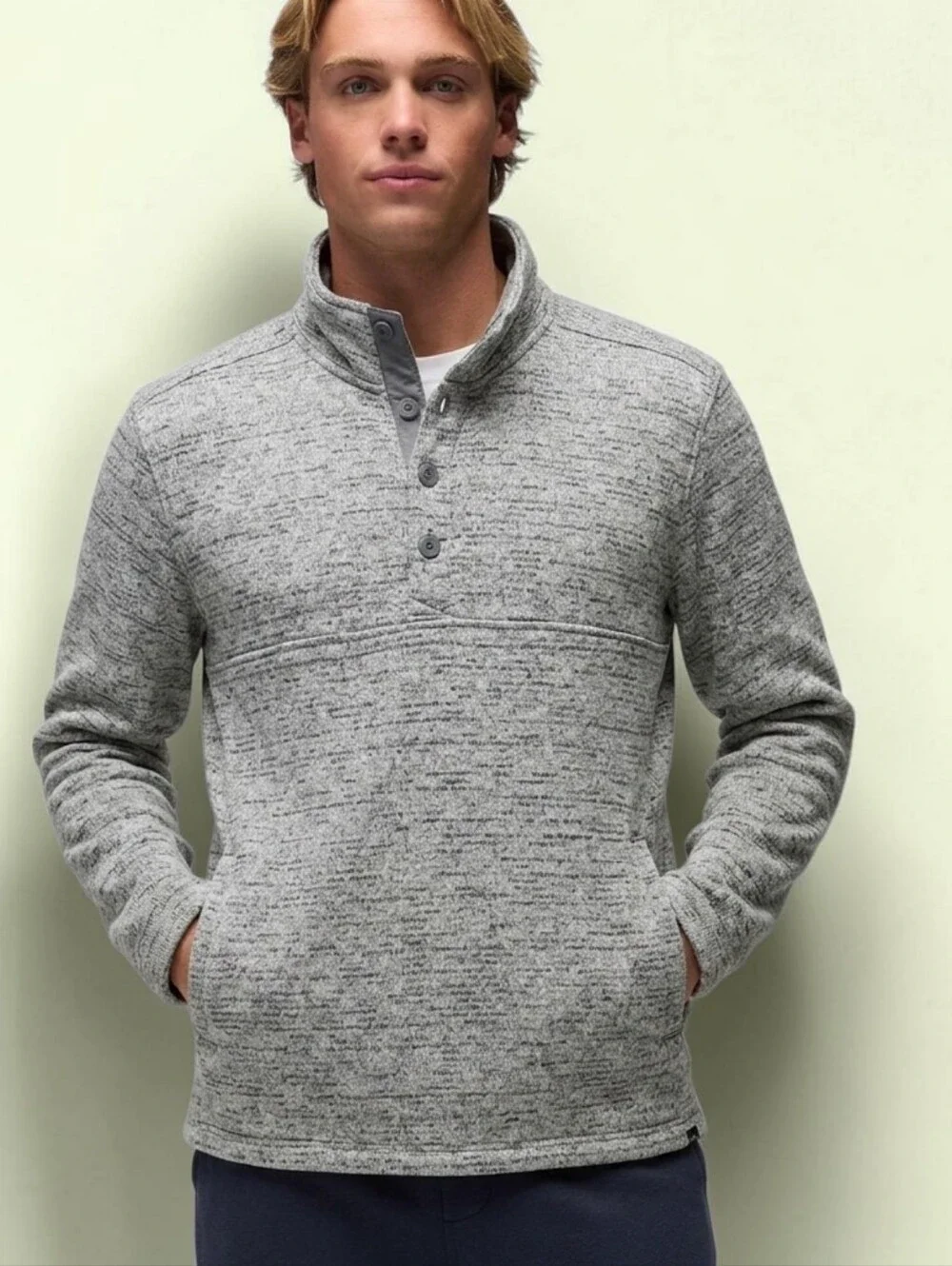 PRANA Men's Tri Thermal Threads Henley Pullover - XXL